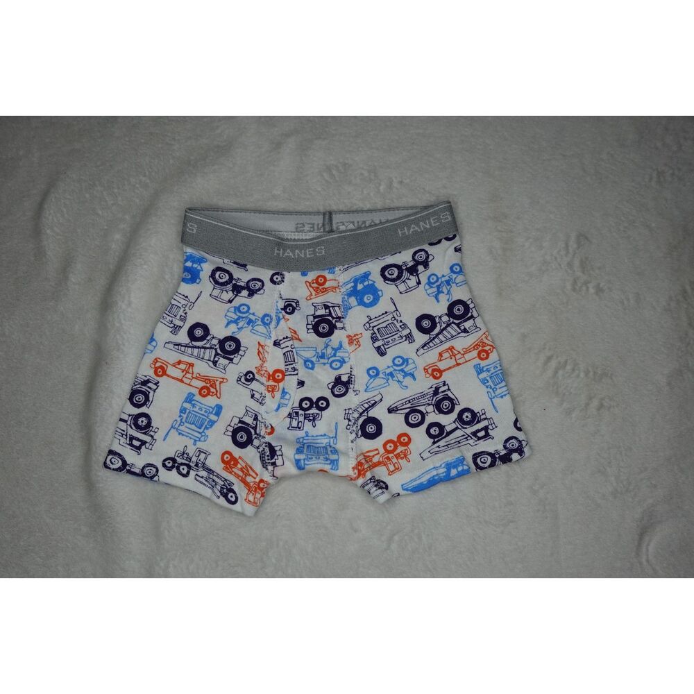 Hanes Toddler Boys' Boxer Briefs 2T-3T: Cotton, Tagless, Cars Pattern + Solid - Picture 6 of 14